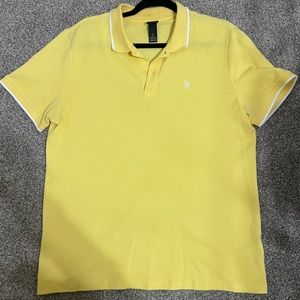 Mens pastel yellow polo shirt